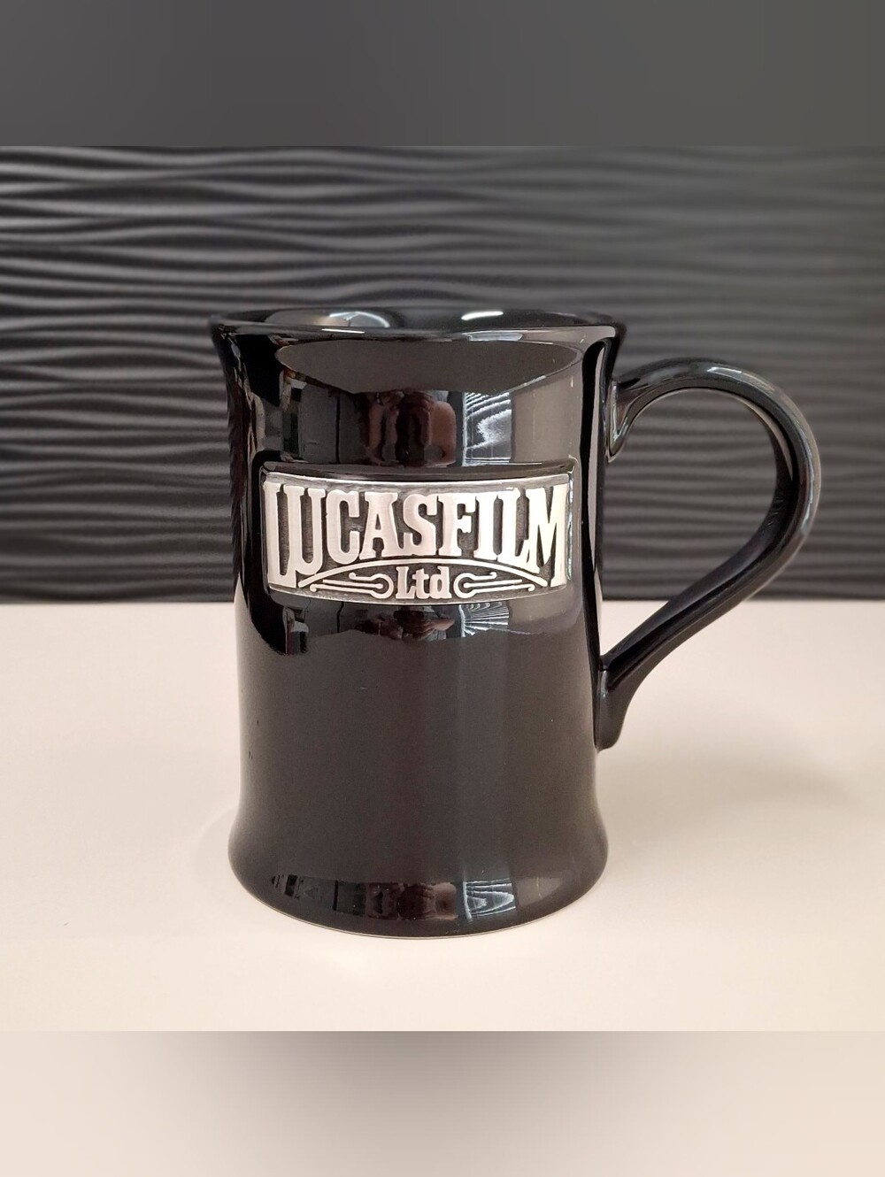 Lucasfilm Disney Parks Exclusive Black Mug Metal Logo Star Wars Collectible